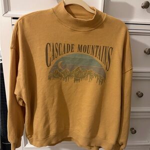 American Eagle Outfitters Mustard Mockneck Sweater
